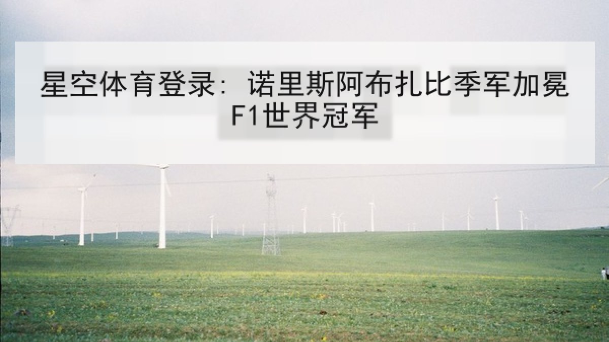 星空体育登录: 诺里斯阿布扎比季军加冕F1世界冠军